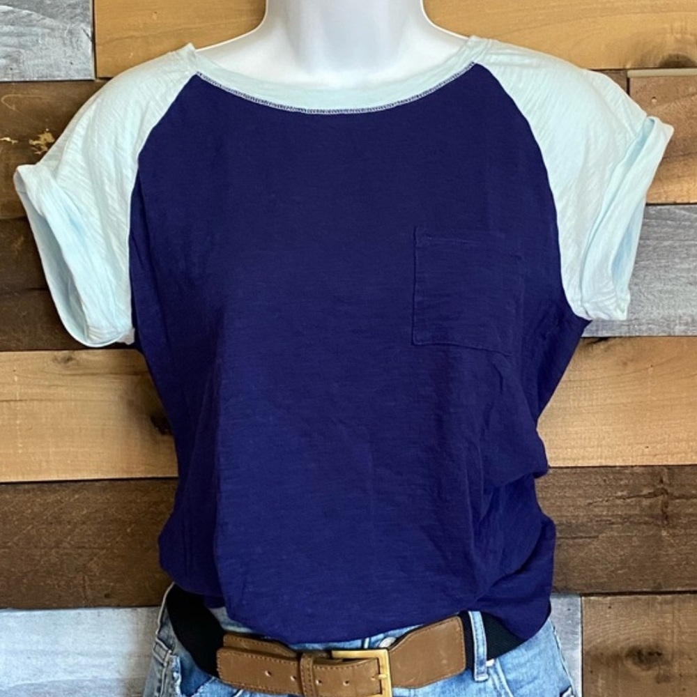 Express Pocket Baseball Raglan Two-Tone Tee Top
